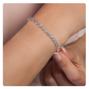 Silverhaat Pearl Studded Flower Bracelet  (Demo-Bracelet)